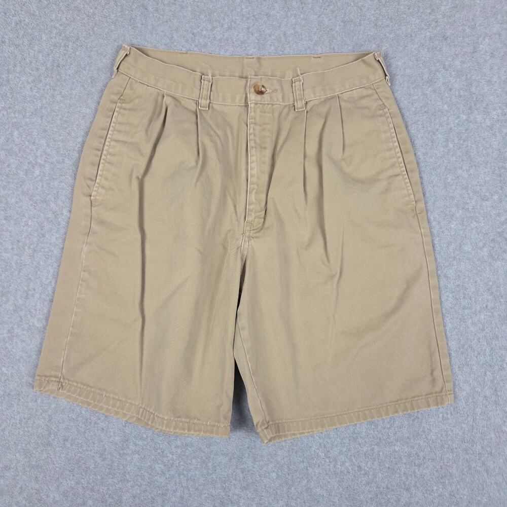 Vintage Duck Head Mens Size 30 Khaki Pleated Chino Shorts
